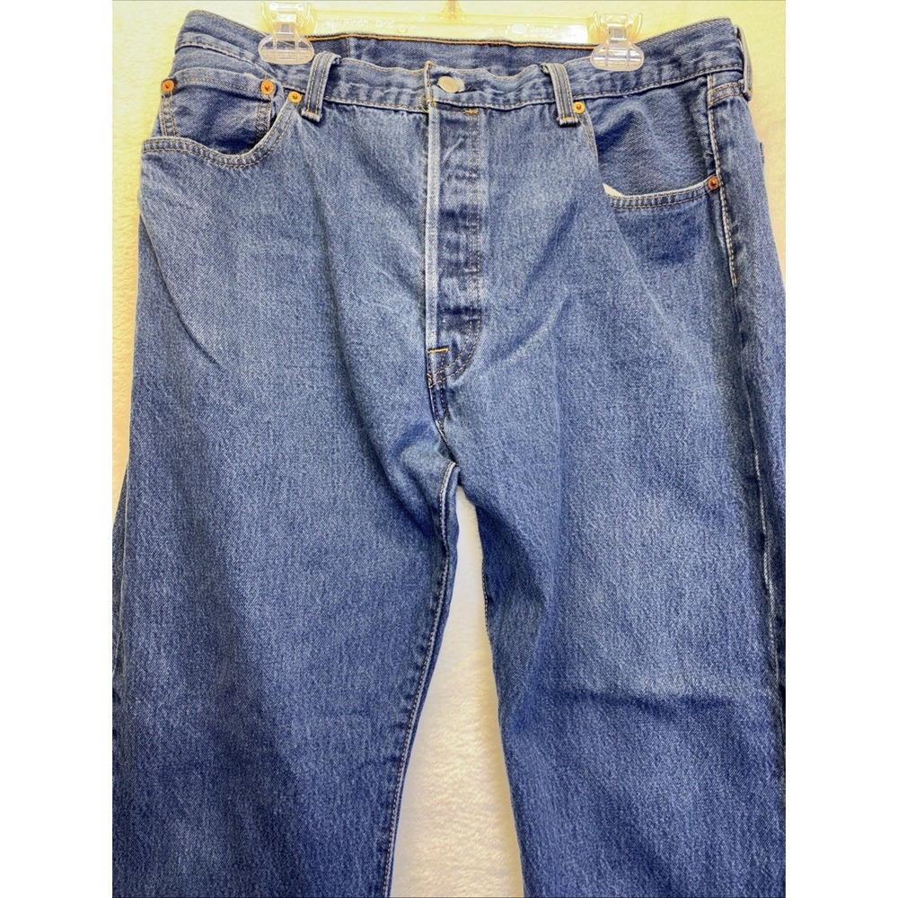 Levi's Original Fit 501 Size 40 x 32 Mens Button Fly Straight Jeans - Tidal Blue